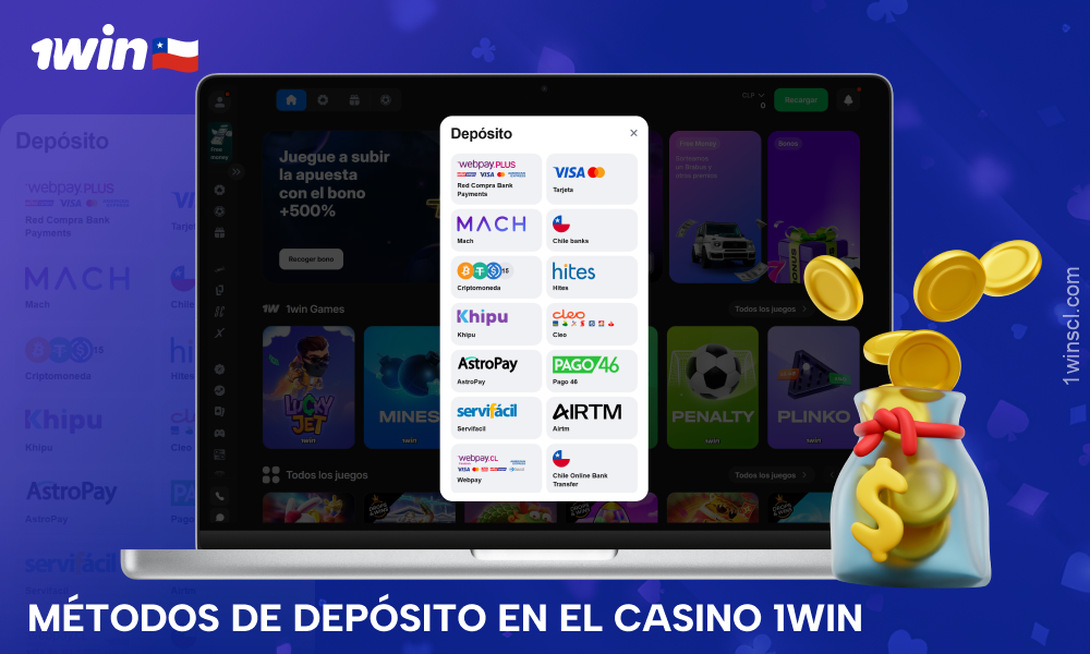 Los usuarios de Chile pueden depositar fondos en su cuenta 1Win a través de bancos, monederos electrónicos, tarjetas y criptomonedas