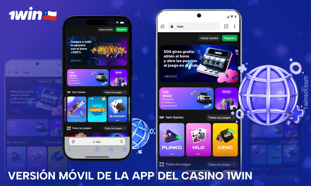 La versión móvil del sitio web de 1win Chile ofrece la misma funcionalidad que la app